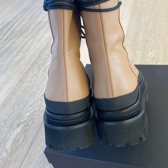 Anthropologie and Free People BNWT Paloma Barcelo Camel Lace up Combat Boots 9 - Picture 7 of 9